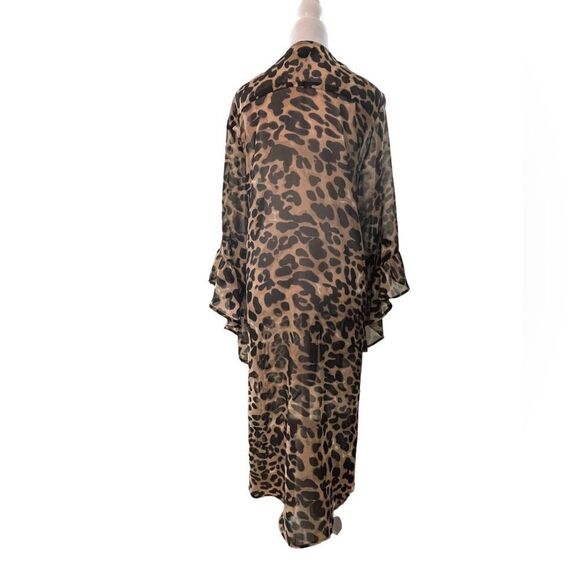 SHEER ANIMAL PRINT HI-LO JACKET, XL - Picture 8 of 9